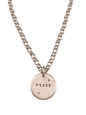Sterling 'Peace' with Diamonds Charm Necklace