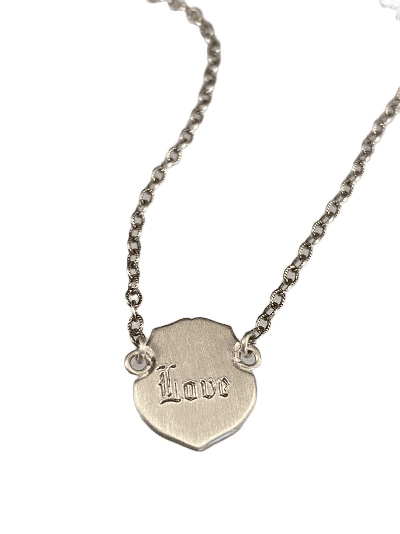 Sterling Silver Love Shield Necklace