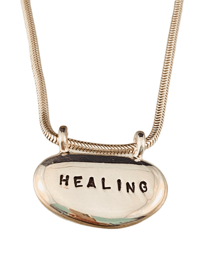 16” Healing Sterling Beach Stone Necklace