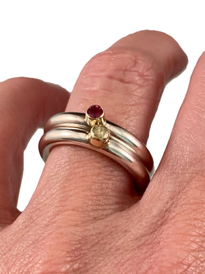 Sterling & 14K Gold Ruby Ring