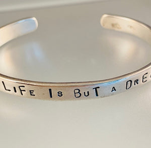 Sterling Silver Life is But A Dream Cuff Bracelet