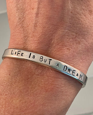 Sterling Silver Life is But A Dream Cuff Bracelet