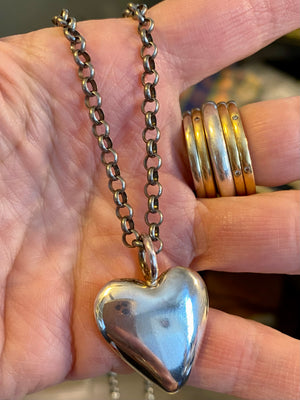 Sterling Silver Chunky Heart Pendant