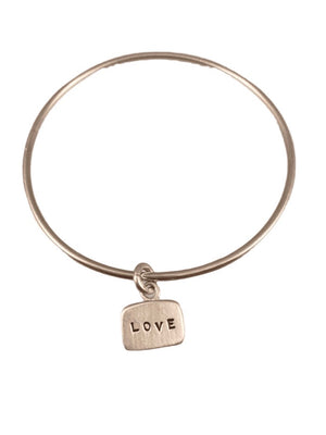 Tag Charm Bangle Bracelet