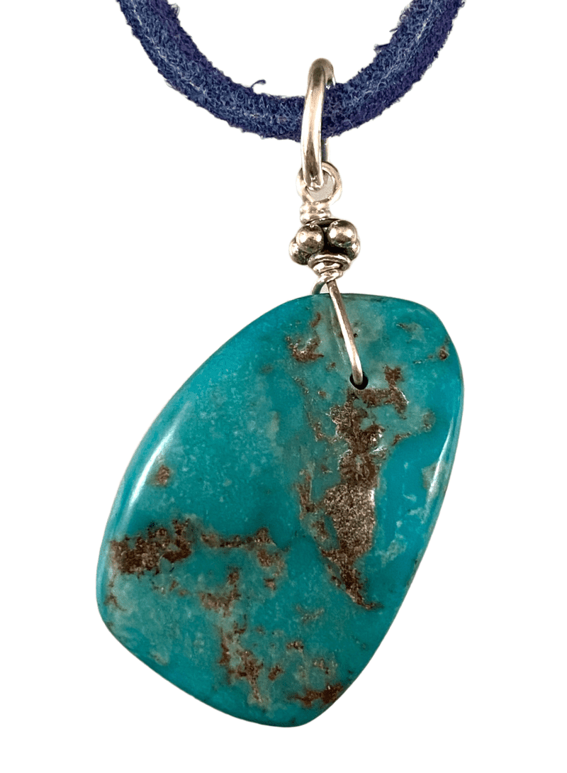 16" Turquoise on Colored Suede Necklace