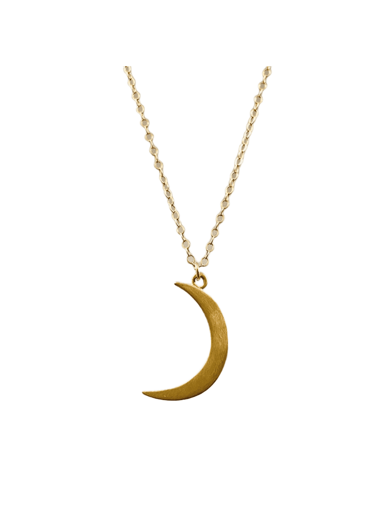 14k Gold 16” Crescent Moon Necklace