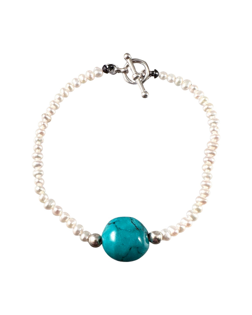 Freshwater Pearl & Turquoise Toggle Bracelet