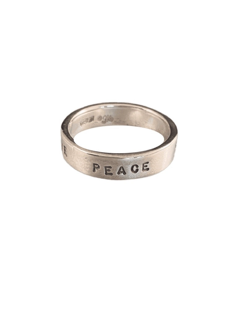 Sterling Word Band Ring Faith Love Peace Dream