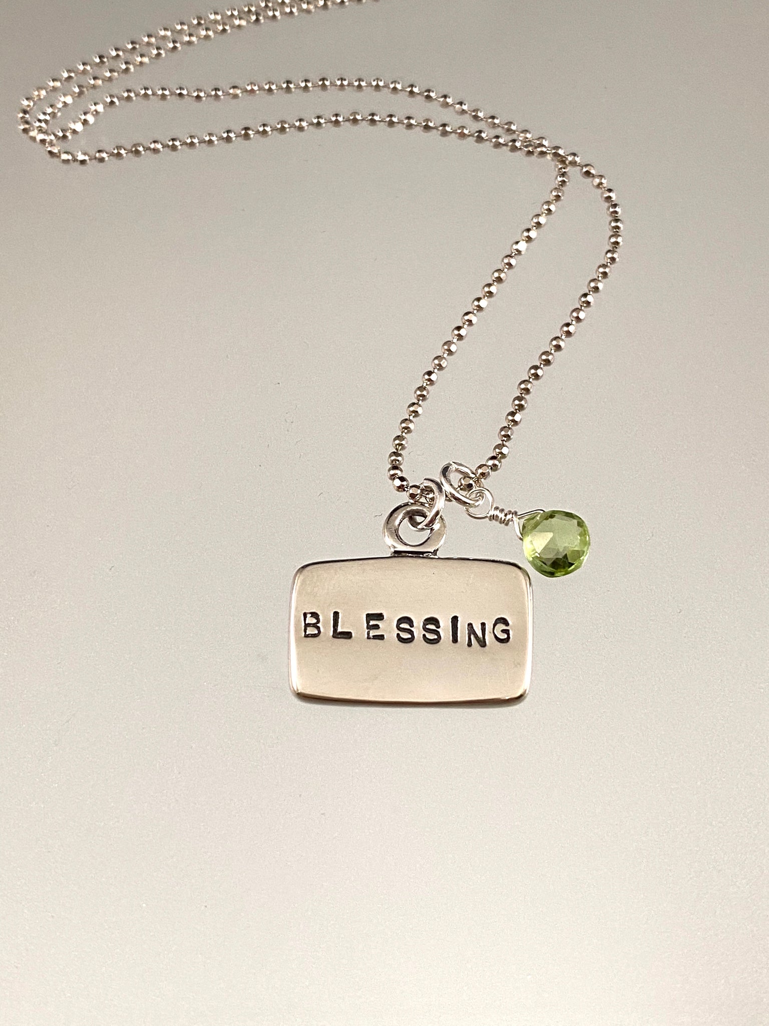 Sterling Blessing Gemstone Charm necklace