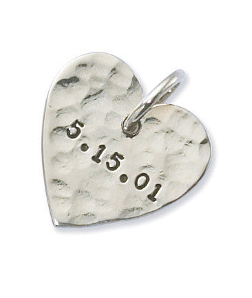 Personalized Sterling Silver Heart Charm